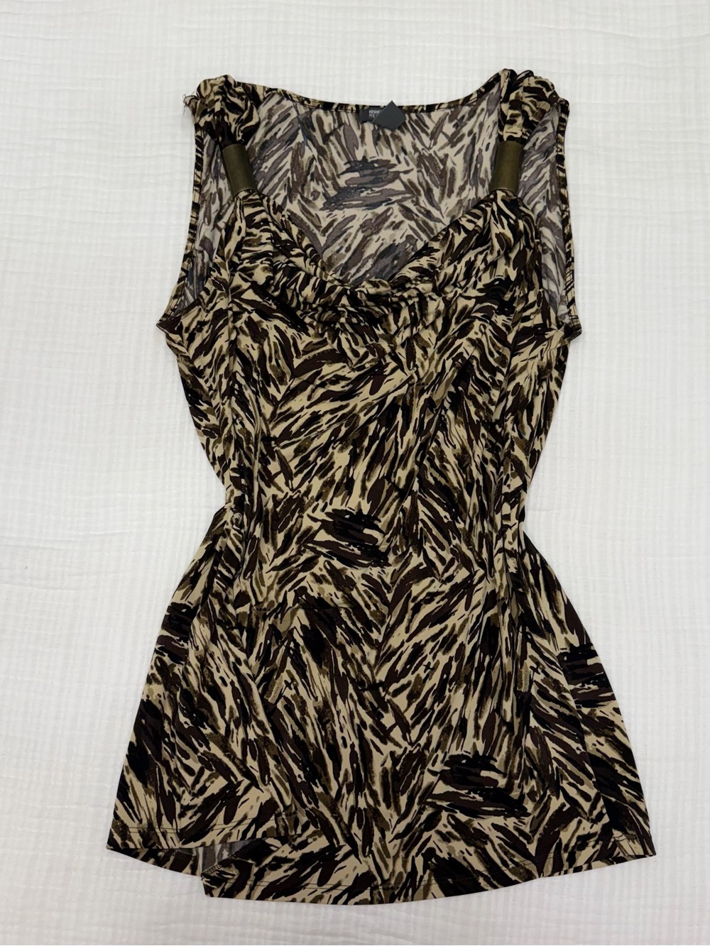kenneth cole reaction y2k animal print draped top